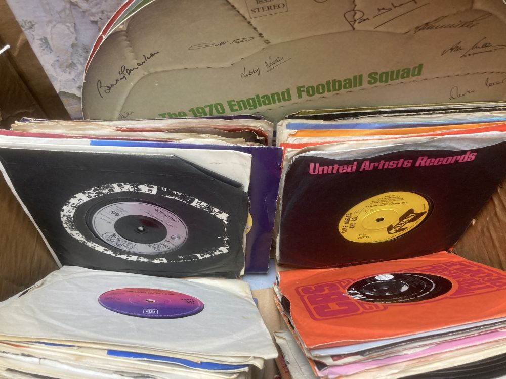 Rock and Pop, a collection of LP and 45rpm vinyl records, including Led Zeppelin, Zoso, 1971,